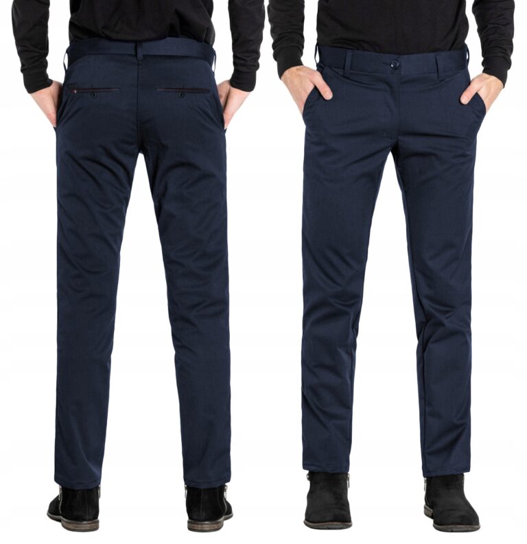 Eleganckie Spodnie Męskie Chino Wizytowe Bawełniane Materiałowe 4359 W35/34