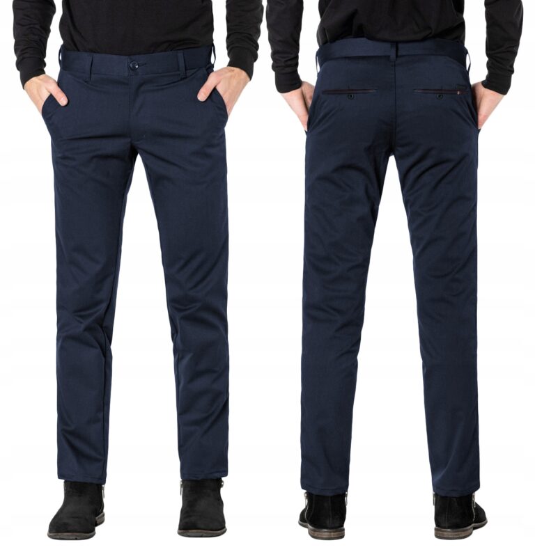 Eleganckie Spodnie Męskie Chino Wizytowe Bawełniane Materiałowe 4359 W37/32
