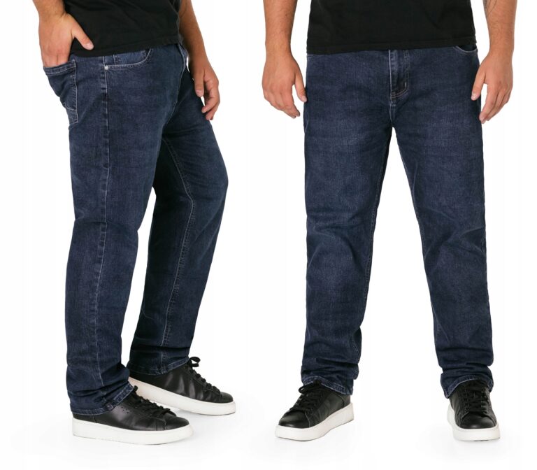 Spodnie Męskie Jeans Texsasy Dżinsy Proste Granatowe Duże Rozmiary 7085 W43