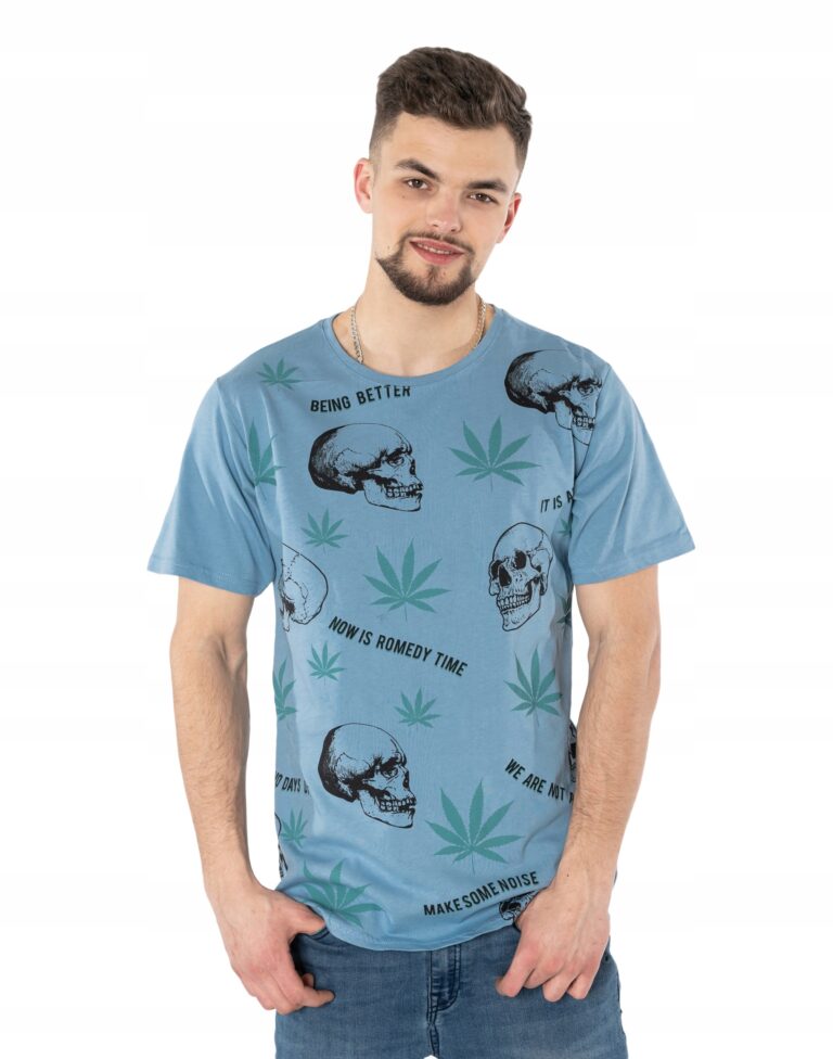 Koszulka Podkoszulek Czaszka Marihuana KM25-11 XXL