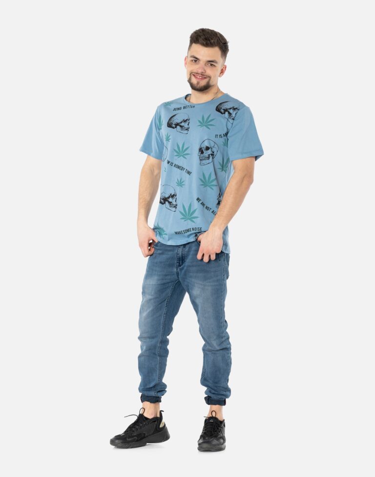 Koszulka Podkoszulek Czaszka Marihuana KM25-11 XXL