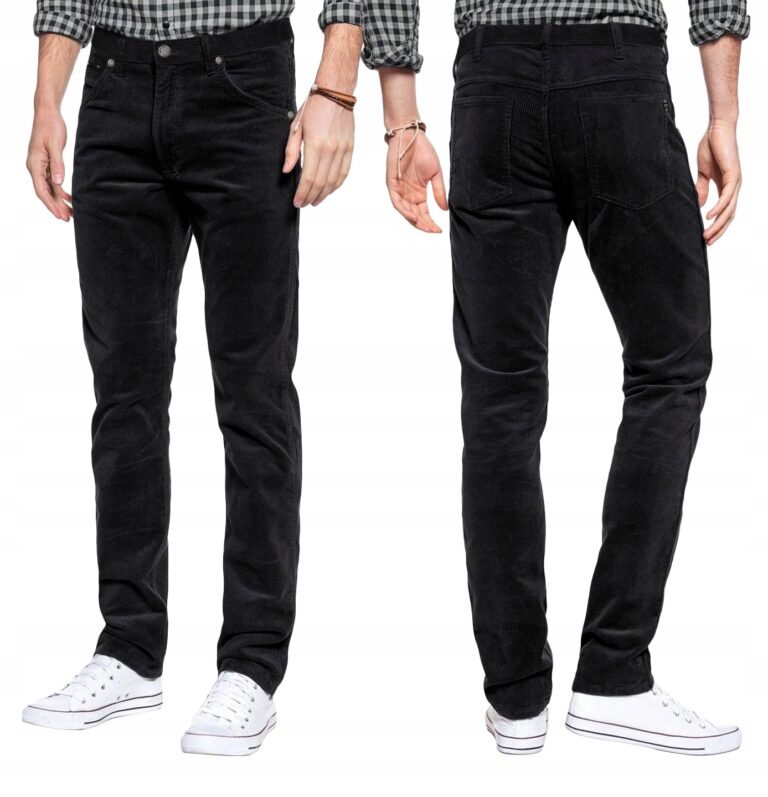 Duże Ciepłe Spodnie Męskie Sztruksowe Grube Sztruksy Bawełniane T02 W40 L32