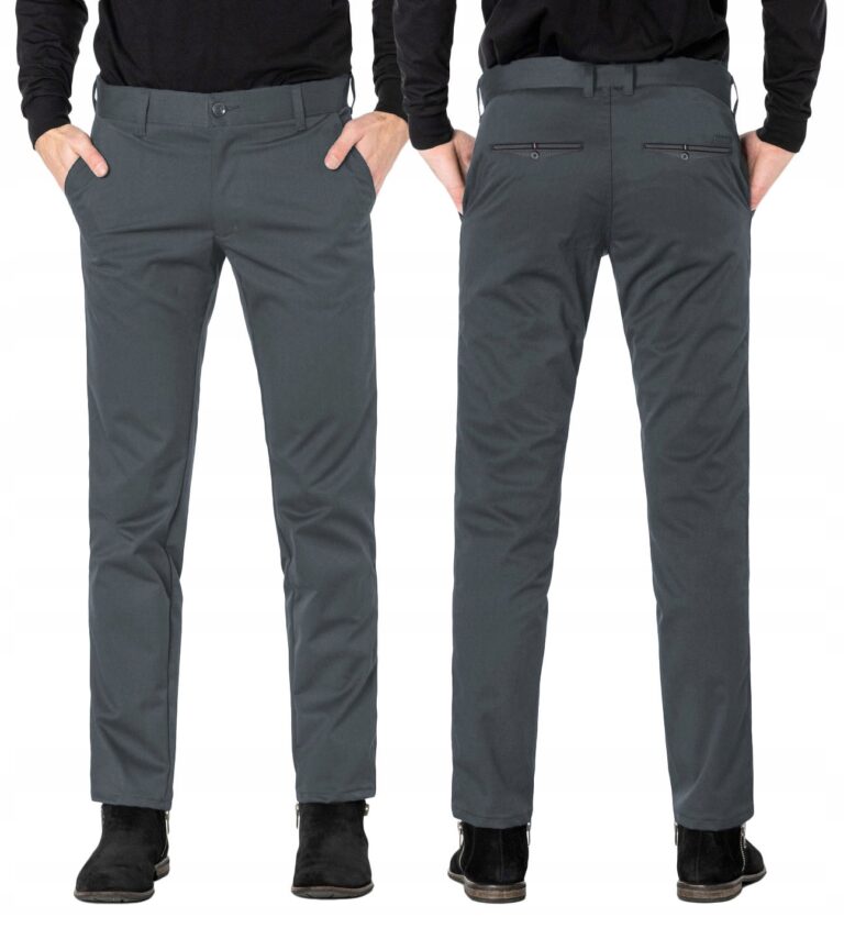 Eleganckie Spodnie Męskie Chino Wizytowe Bawełniane Materiałowe 43539 40/32
