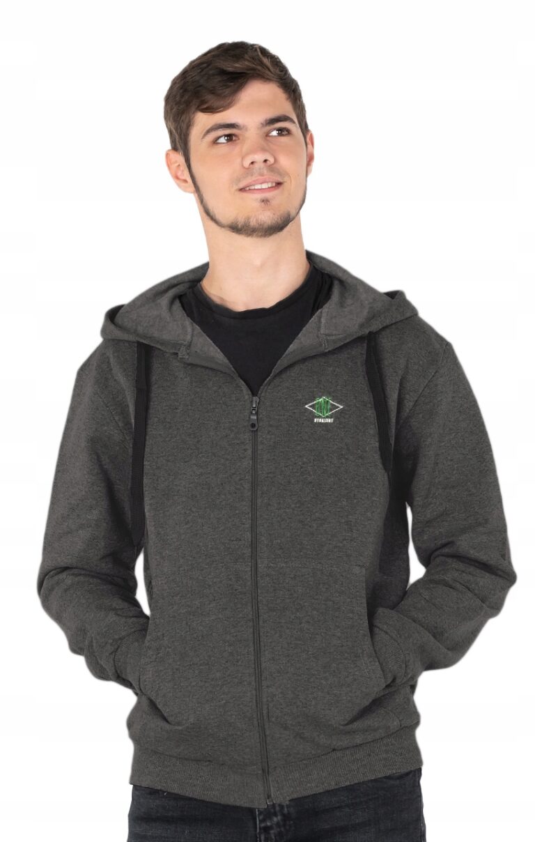 Ciepła Bluza Dresowa Męska Sportowa Rozsuwana Rozpinana Kaptur 3865-1 r XL