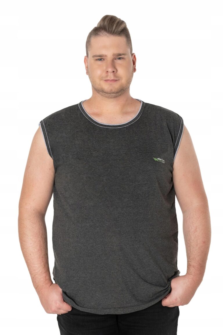 Duża Koszulka Męska Bez Rękawów Top 1825-3 2XL