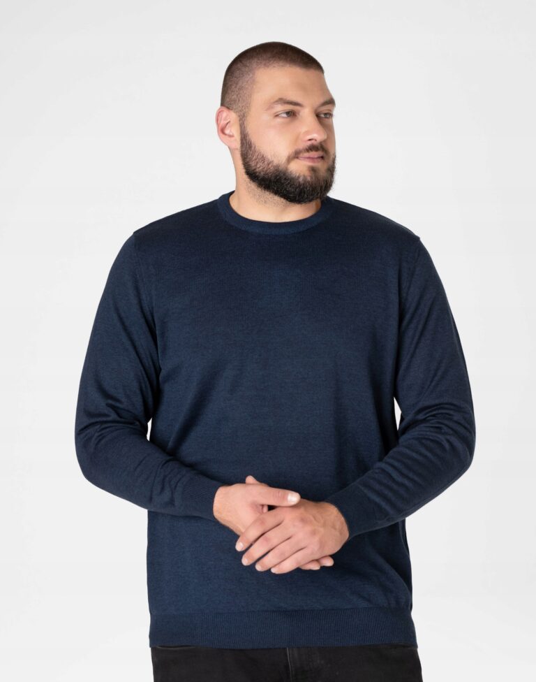 Elegancki Cienki Sweter Męski Półgolf Duży Gładki Swetr Pół Golf 8021-4 5XL
