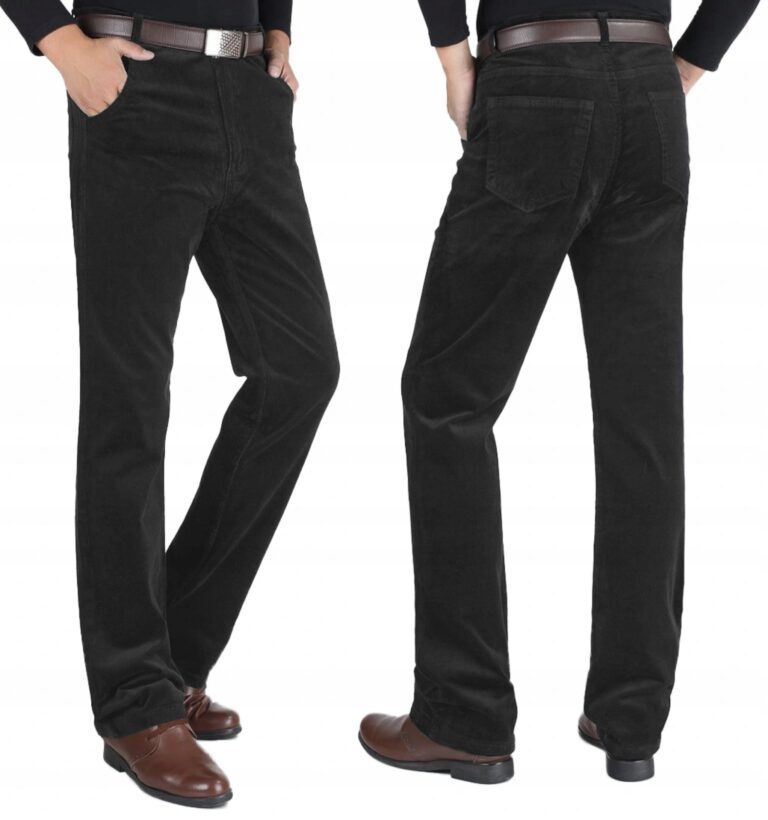 Spodnie Sztruksowe Męskie TANER r 84 cm/36 czarne