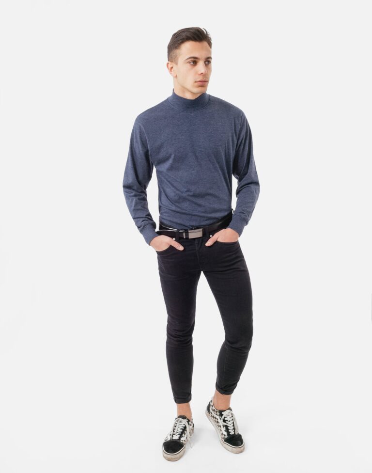 Półgolf męski cienki sweter golf ADAM 3XL jeansowy