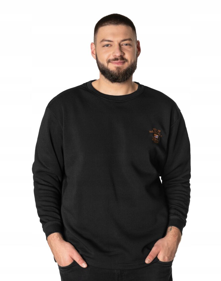 Duża Ciepła Bluza Dresowa Męska Bawełniana Sportowa Ocieplana 2312-02 r 6XL