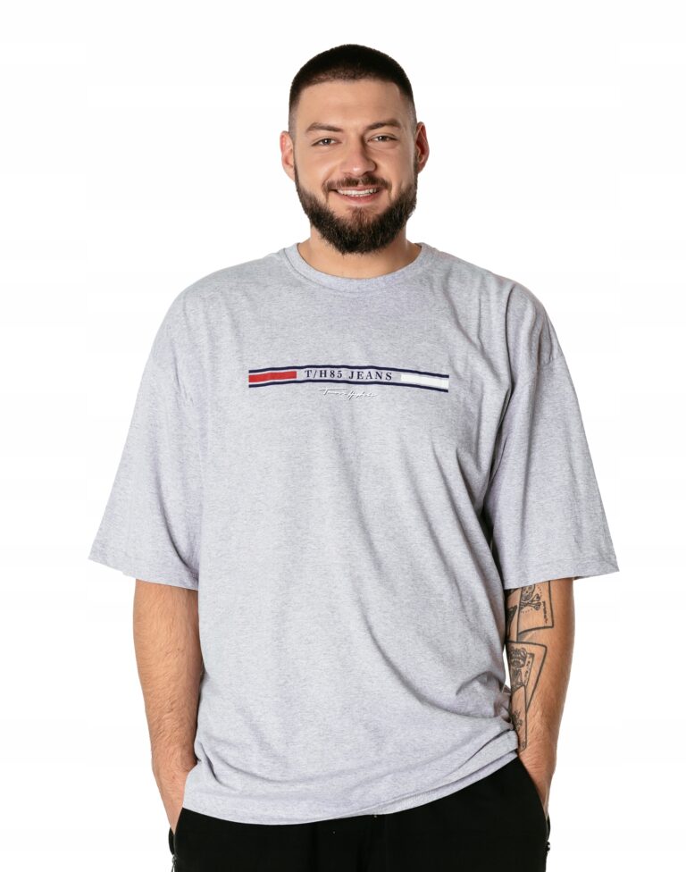 Duży Podkoszulek Koszulka T-shirt Męski Tshirt Duże Rozmiary 3001-04 r 7XL