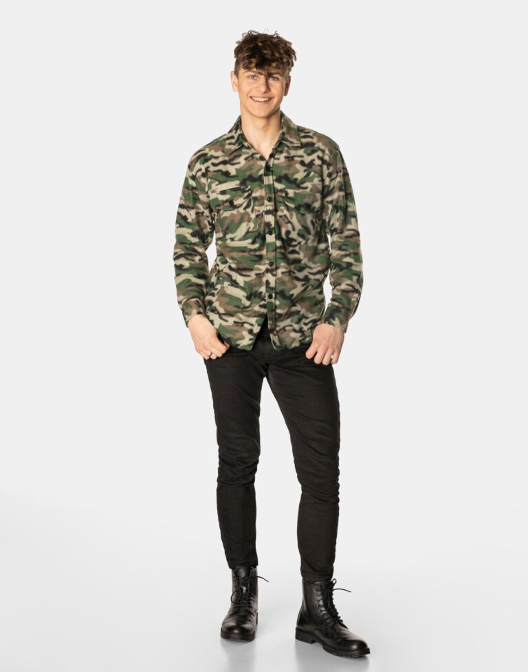 Duża Ciepła Koszula Polarowa Męska Ocieplana Moro Kamuflaż Polar 222TX 4XL