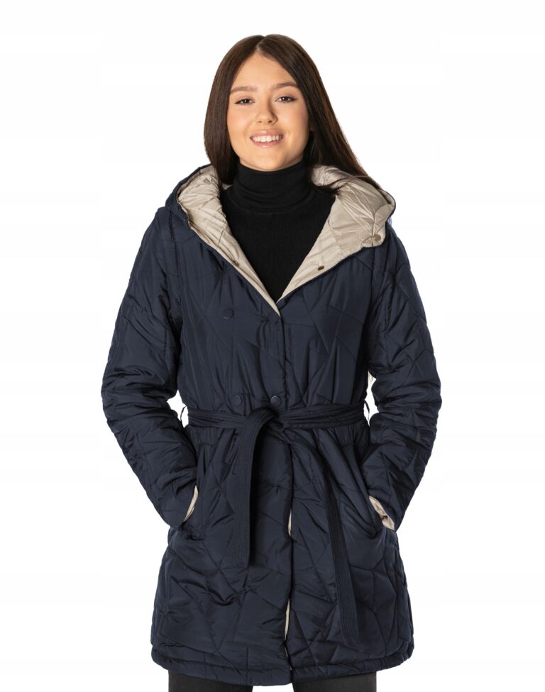 2w1 Ciepła Puchowa Kurtka Kamizelka Damska z Odpinanymi Rękawami 2283-2 r L