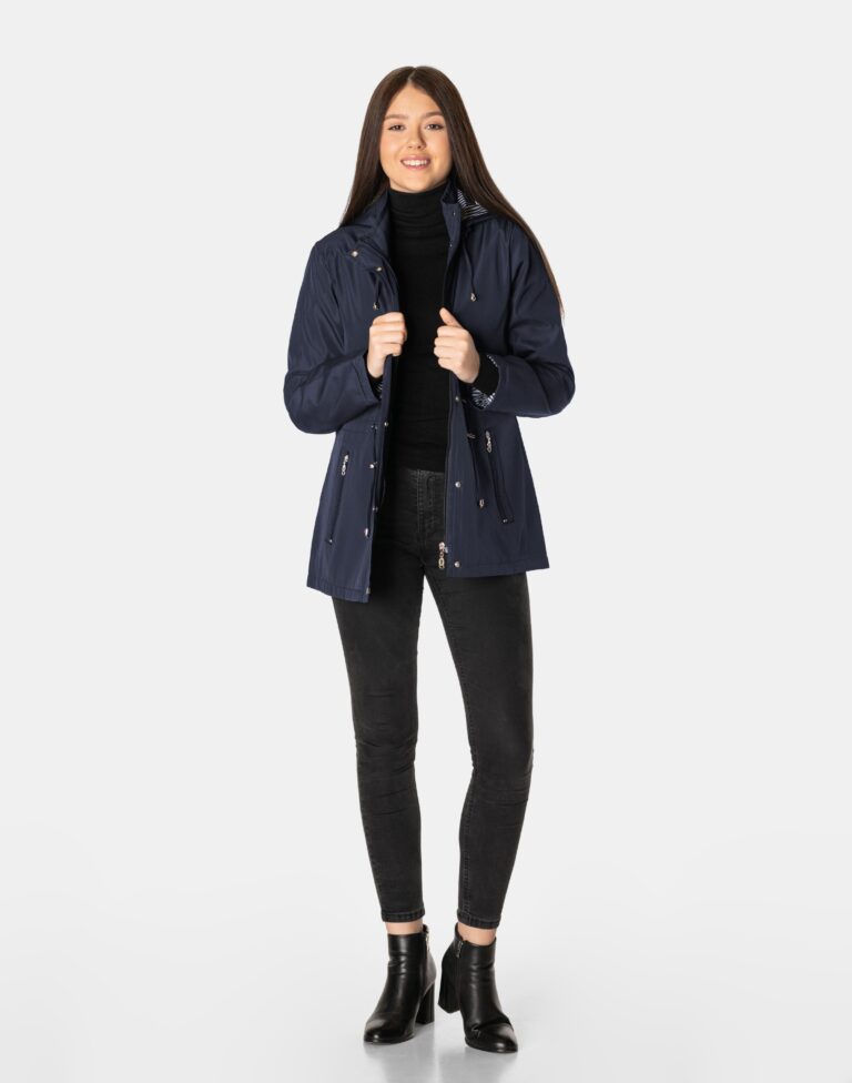 Cienka Kurtka Damska Przejściowa Wiatrówka Płaszczyk z Kapturem 771-04 3XL