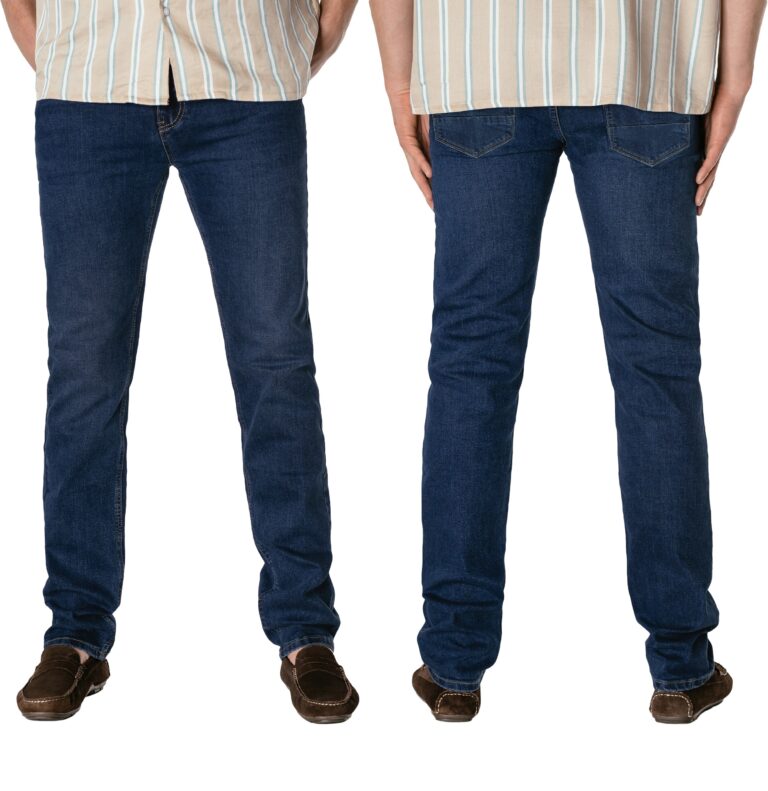 DUŻE Spodnie Jeans Męskie Texasy Dżinsy Klasyczne Proste Granat 9639 W45L30