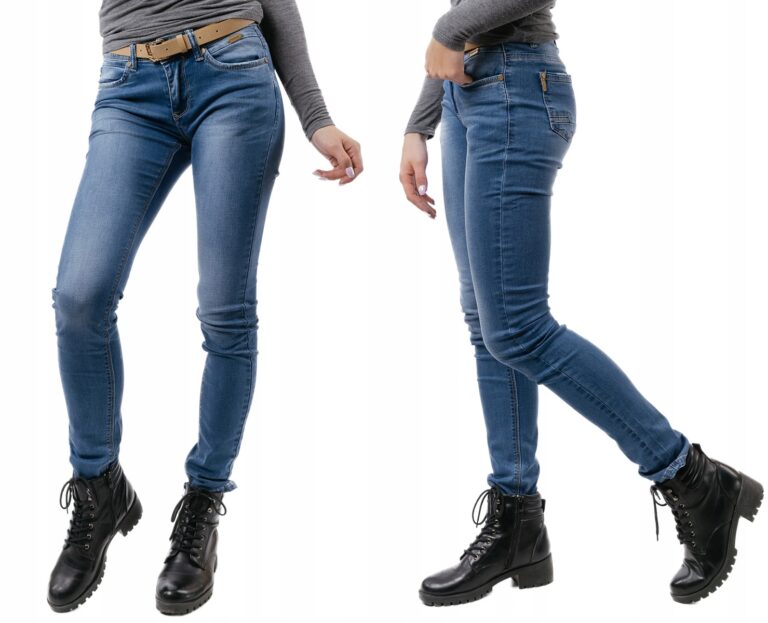Spodnie Rurki Damskie Jeansy z Paskiem 20363 72 cm