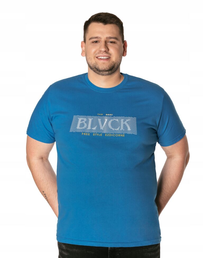 Duża Koszulka Podkoszulek T-shirt Męski Bawełniany Duże Rozmiary 964-05 6XL