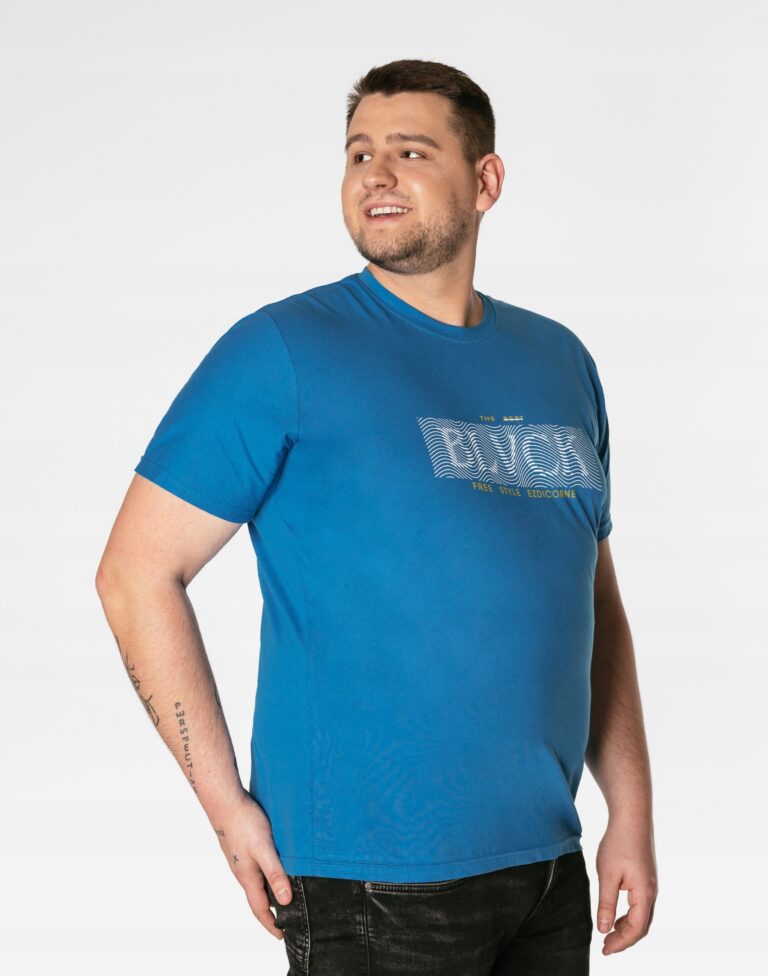 Duża Koszulka Podkoszulek T-shirt Męski Bawełniany Duże Rozmiary 964-05 6XL