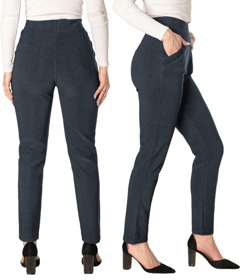Eleganckie Wizytowe Spodnie Damskie Cygaretki Wysoki Stan 8006-2 5XL/6XL