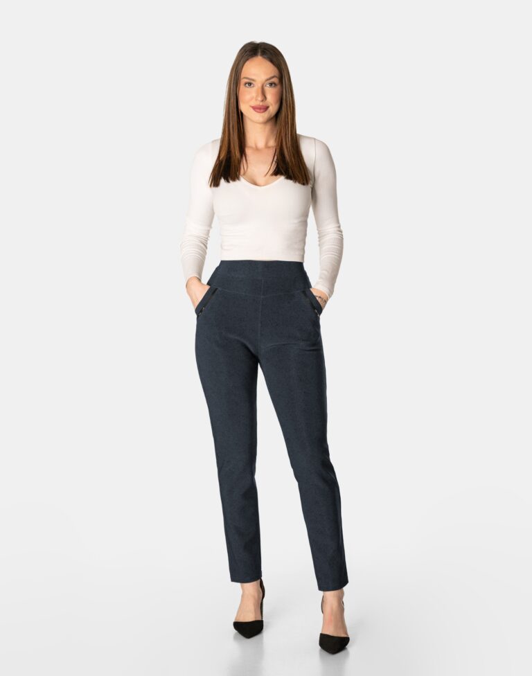 Eleganckie Wizytowe Spodnie Damskie Cygaretki Wysoki Stan 8006-2 5XL/6XL