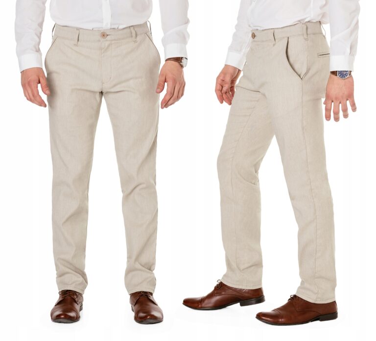 Eleganckie Wizytowe Spodnie Męskie Bawełniane Chinosy HUNTER 410/25 W39 L32