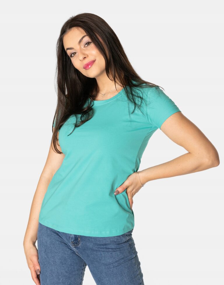 Koszulka Bluzka Damska Basic Bawełniana z Krótkim Rękawem T-Shirt TS03-4 XL