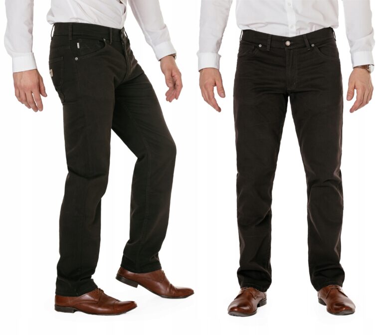 Eleganckie Spodnie Męskie Materiałowe Bawełniane HUNTER JEANS 610/006/3 W34