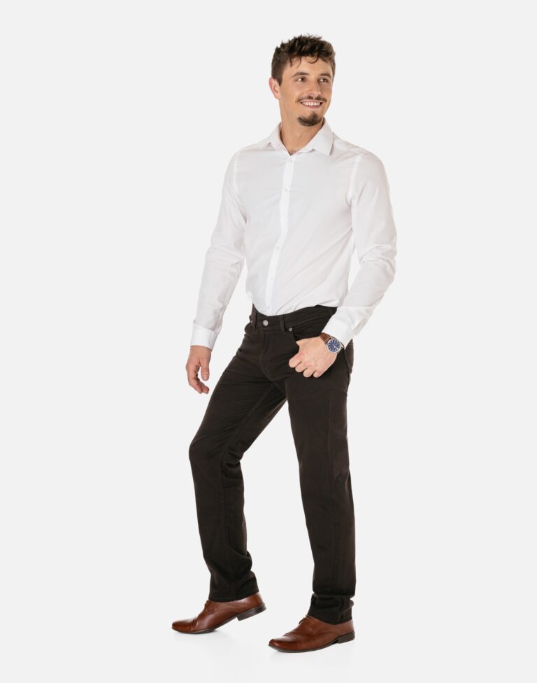 Eleganckie Spodnie Męskie Materiałowe Bawełniane HUNTER JEANS 610/006/3 W34