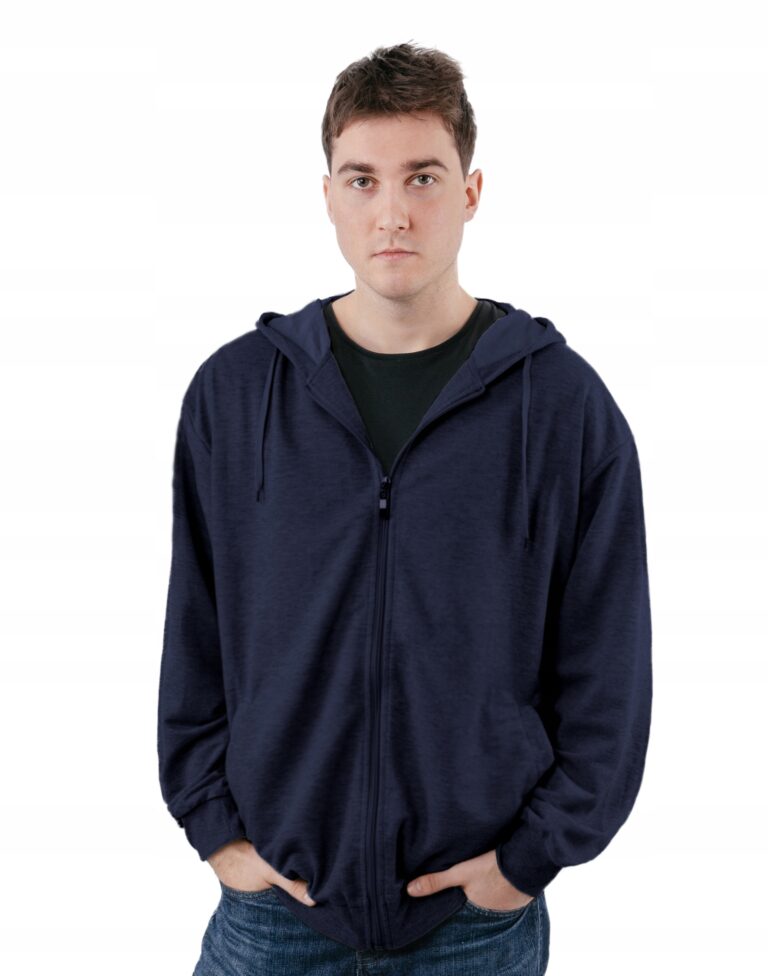 Duża Bluza Sportowa Dresowa Męska Bawełniana Rozsuwana z Kaptur 2325-03 8XL