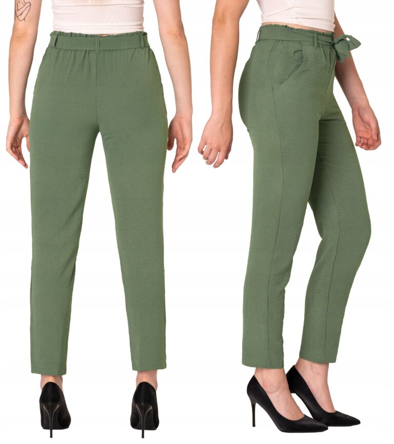 Eleganckie Cienkie Przewiewne Letnie Spodnie Damskie Wiosna Lato S27-5 3XL