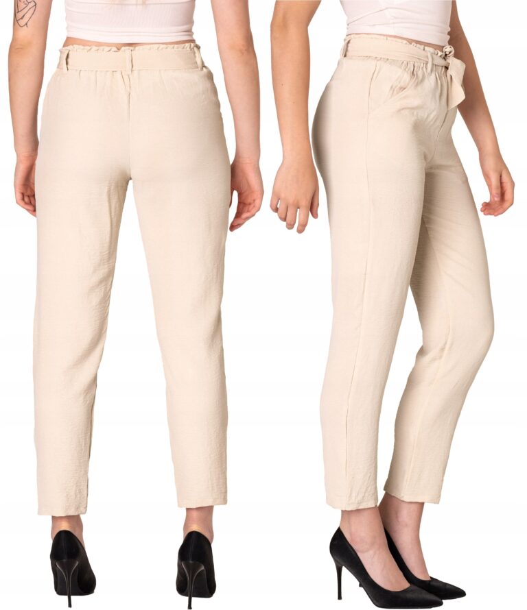 Eleganckie Cienkie Przewiewne Duże Spodnie Damskie na Wiosnę Lato S27-1 5XL