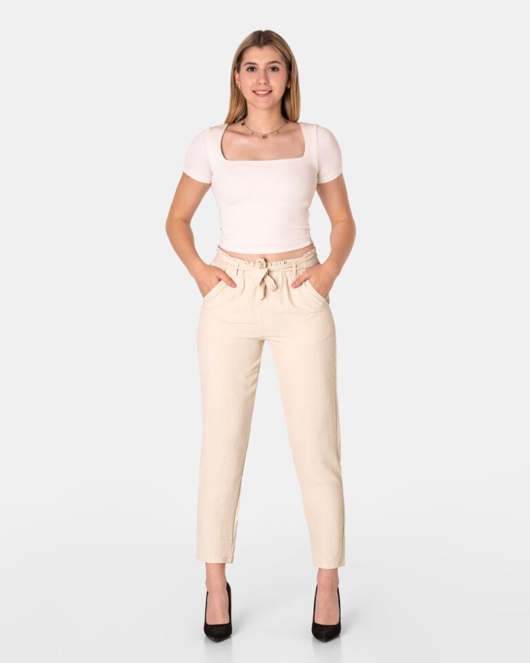 Eleganckie Cienkie Przewiewne Duże Spodnie Damskie na Wiosnę Lato S27-1 5XL