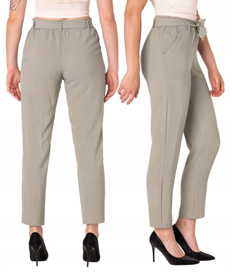 Eleganckie Cienkie Przewiewne Letnie Spodnie Damskie Wiosna Lato S27-7 3XL