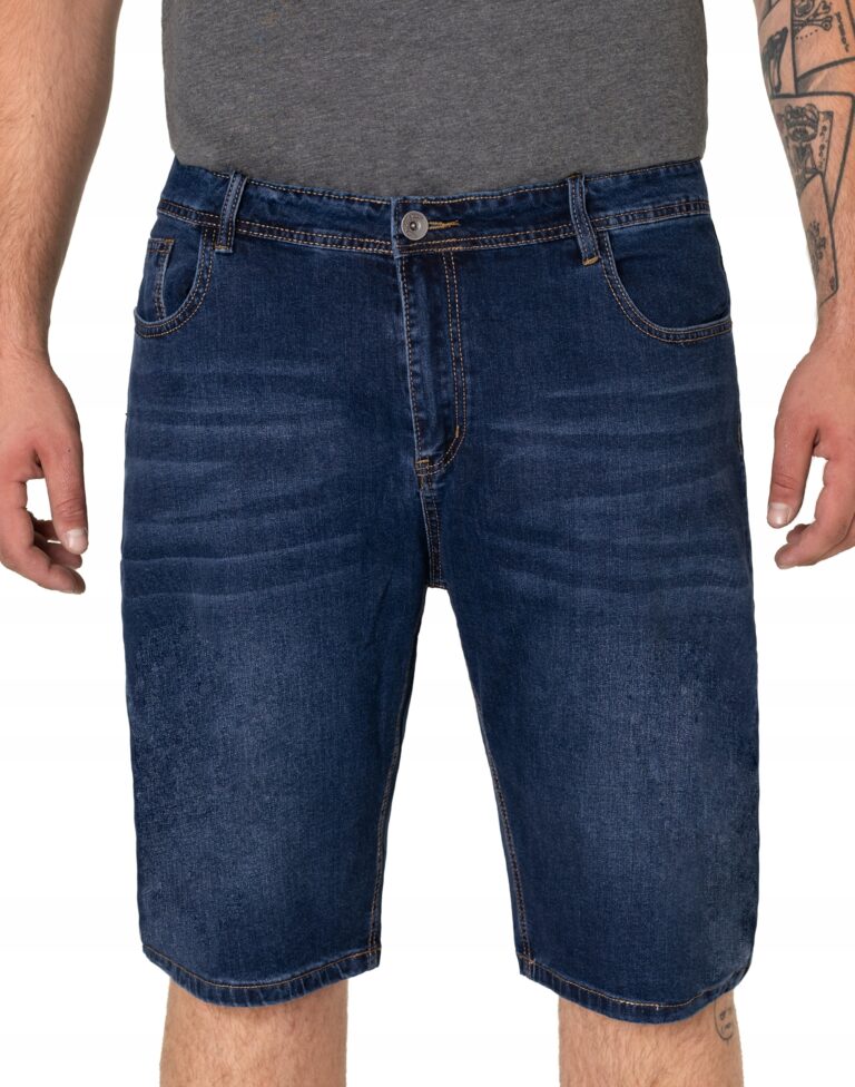 Cienkie Krótkie Spodnie Spodenki Jeans Dżinsy Szorty Męskie Lato 7204 W34
