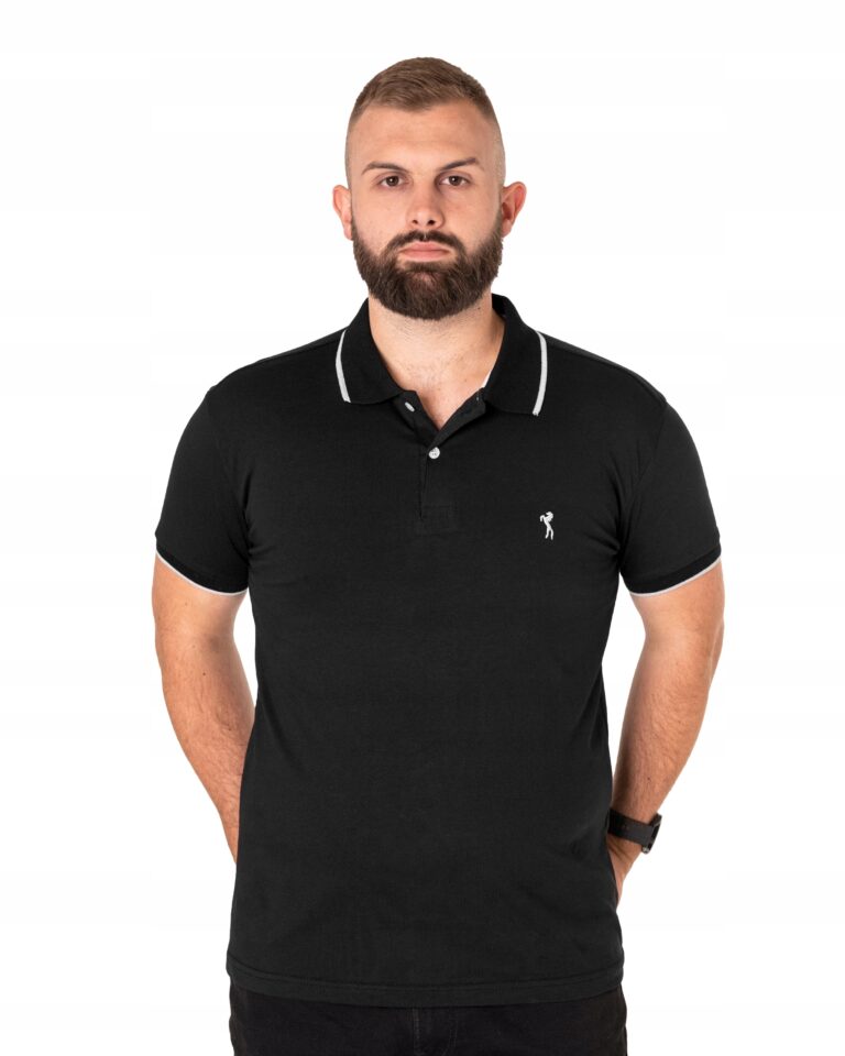 Duża Sportowa Koszulka Polo Męska Bawełniana Krótki Rękaw Polówka 393-2 7XL