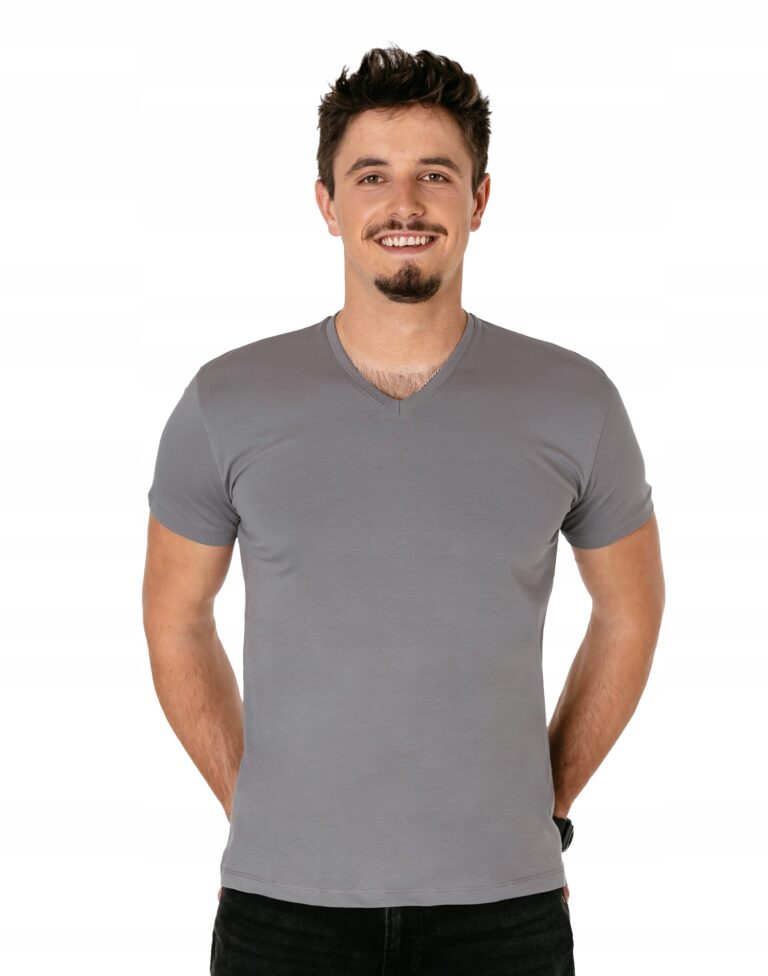 Koszulka Podkoszulek Tshirt Męski Gładki Bawełna Krótki Rękaw 24006-9 XXL
