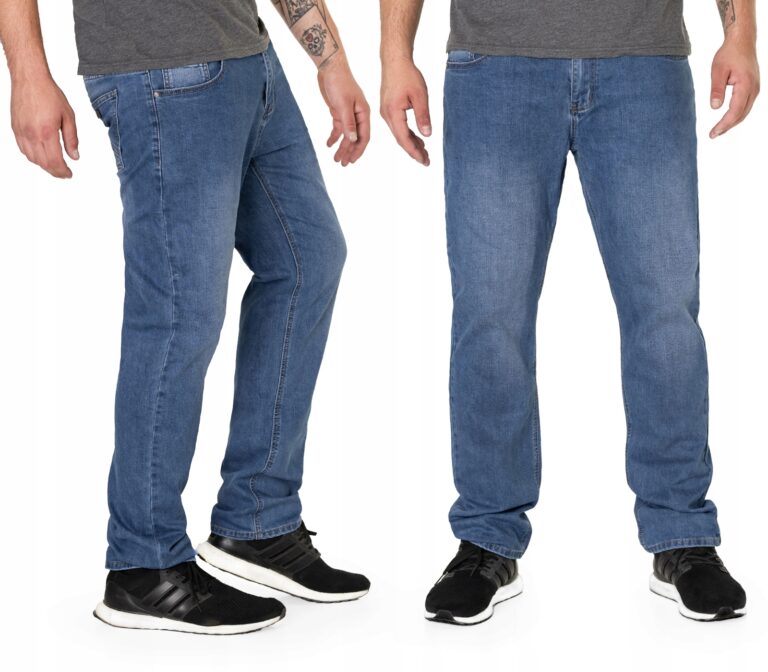 Spodnie Jeansy Męskie Texasy Dżinsy Prosta Nogawka Niebieski Jeans 3923 W33