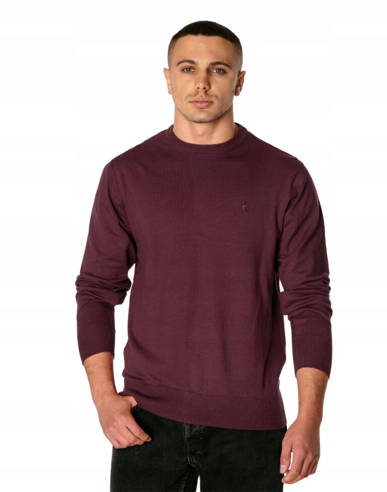 Elegancki Cienki Sweter Męski Półgolf Klasyczny Gładki Pół Golf S4S C125 M