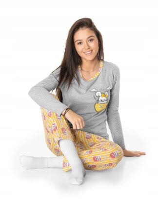 Szary melanż/żółty