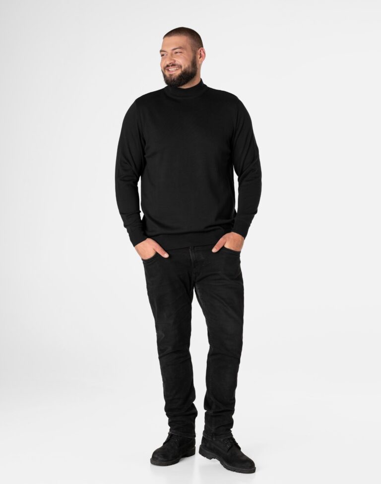 Elegancki Cienki Sweter Męski PółGolf Duży Gładki Swetr Golf 8221- 2 r 5XL