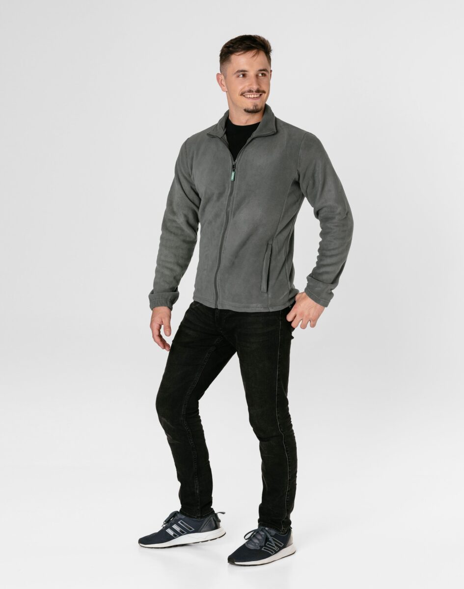 Ciepła Bluza Polarowa Męska Rozsuwana Polar Męski Rozpinany BARY 4XL szary