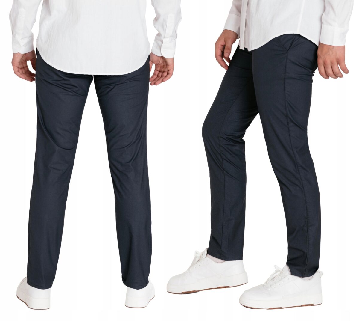 Eleganckie Wizytowe Spodnie Męskie CHINOSY Materiałowe HUNTER 410/39 38/32