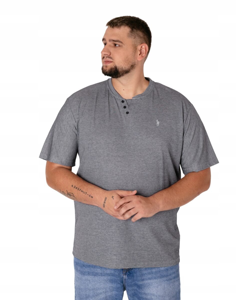 Duży Podkoszulek T-shirt Koszulka Męska Bawełniana Duże Rozmiary 3008-3 6XL
