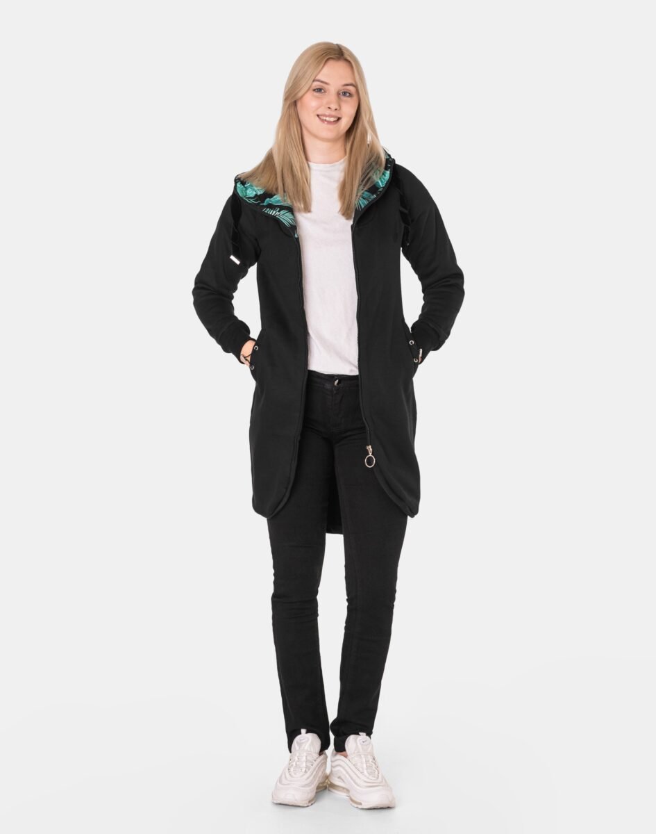 Długa Ciepła Bluza Płaszczyk Tunika Bawełniana Damska Rozpinana AMG13-2 r M