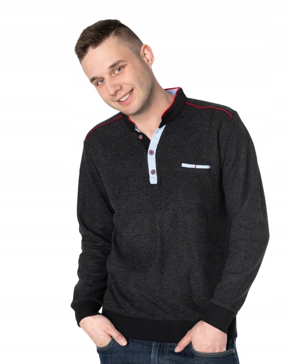 Cienki Sweterek Męski Bawełniany Rozpinany Sweter Bluza Sportowa 8665-6 XXL