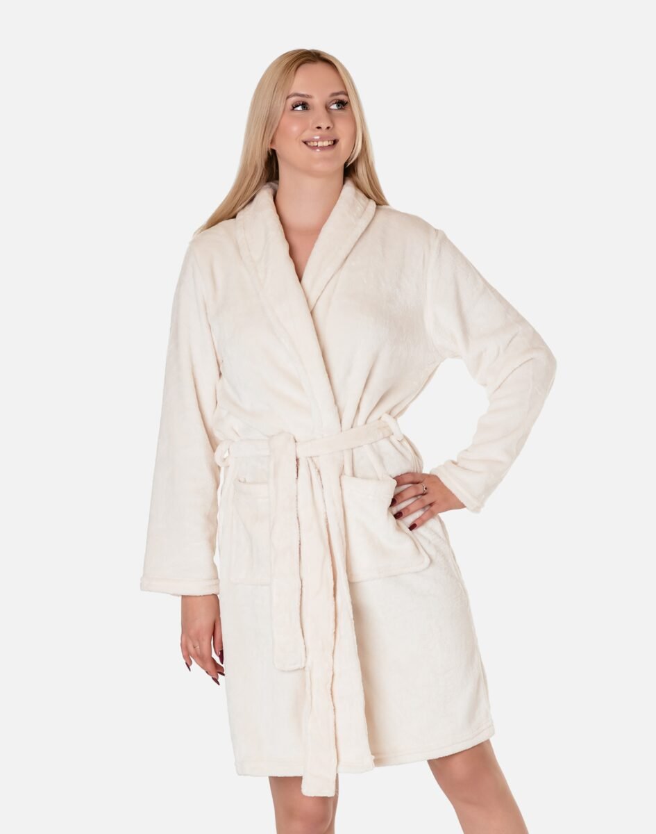 Ciepły Pluszowy Szlafrok Płaszczyk Kąpielowy Damski Frotte 6532-2 XXL/3XL