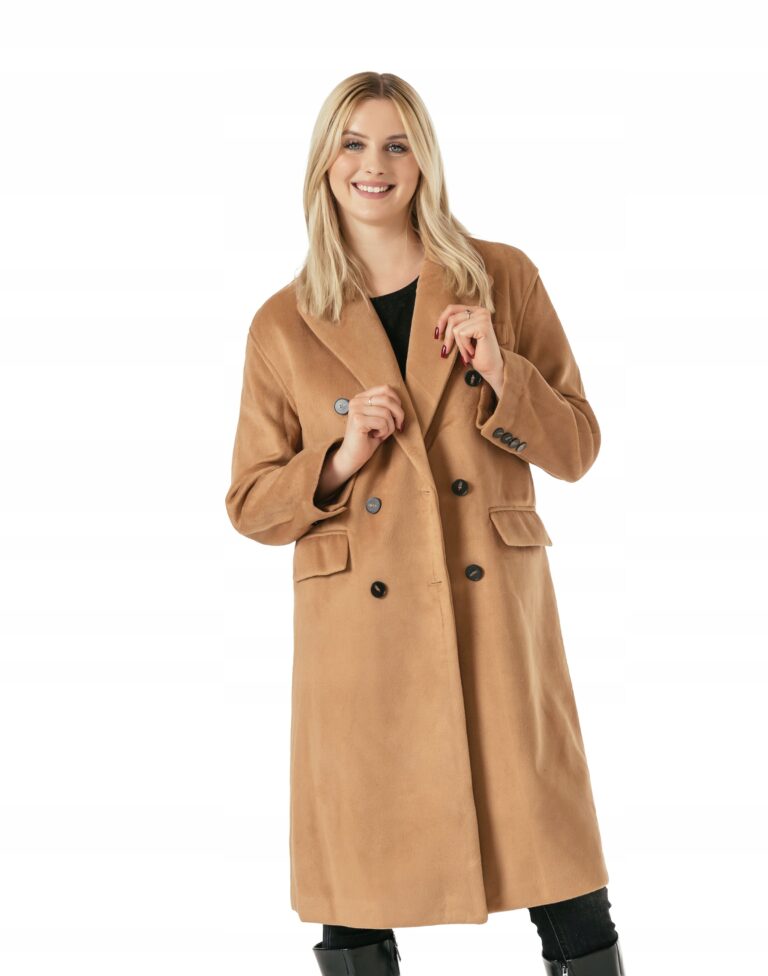 Elegancki Ciepły Długi Płaszcz Damski Dyplomatka na Jesień Zimę 8160-03 r S