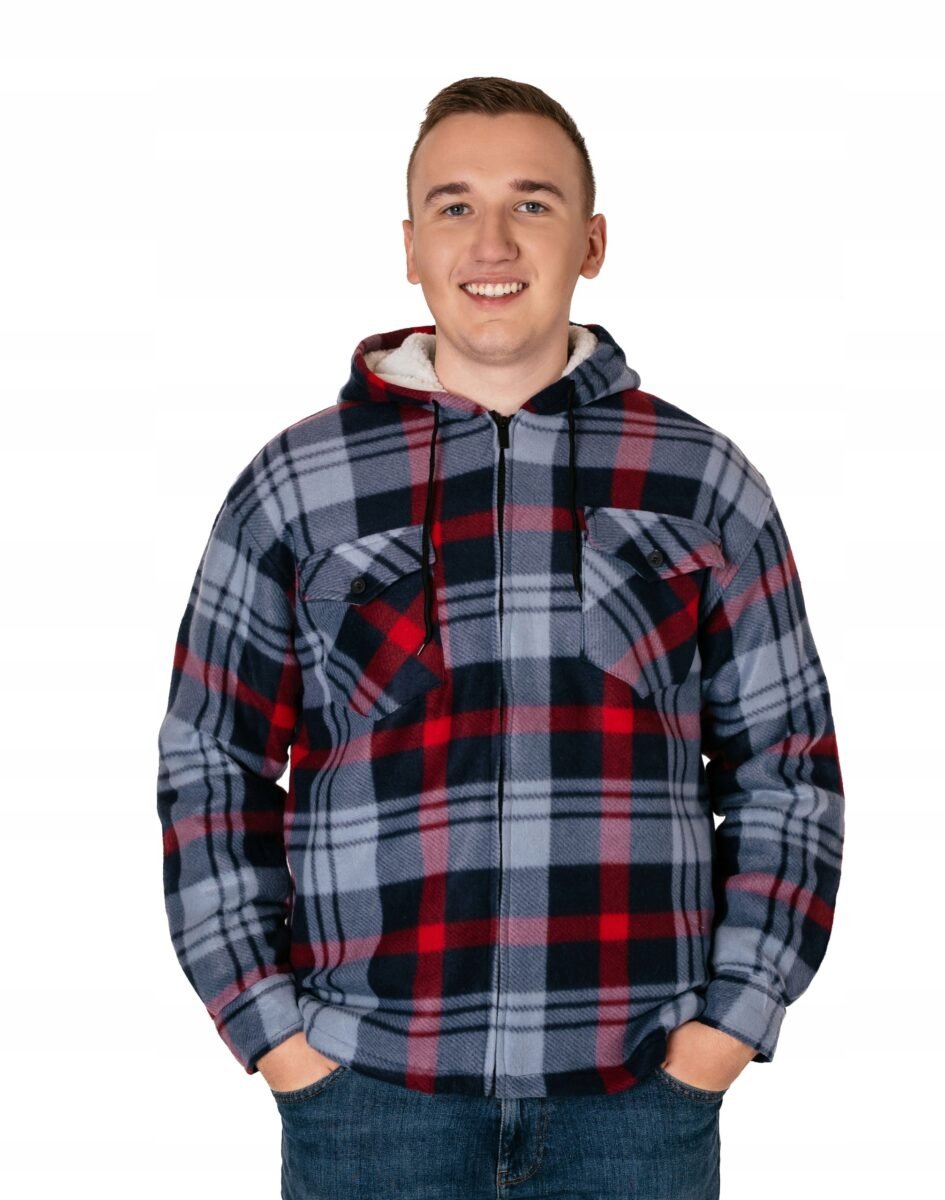 Ciepła Ocieplana Bluza Polarowa Męska Ocieplona Futerkiem ART05-10 r 3XL