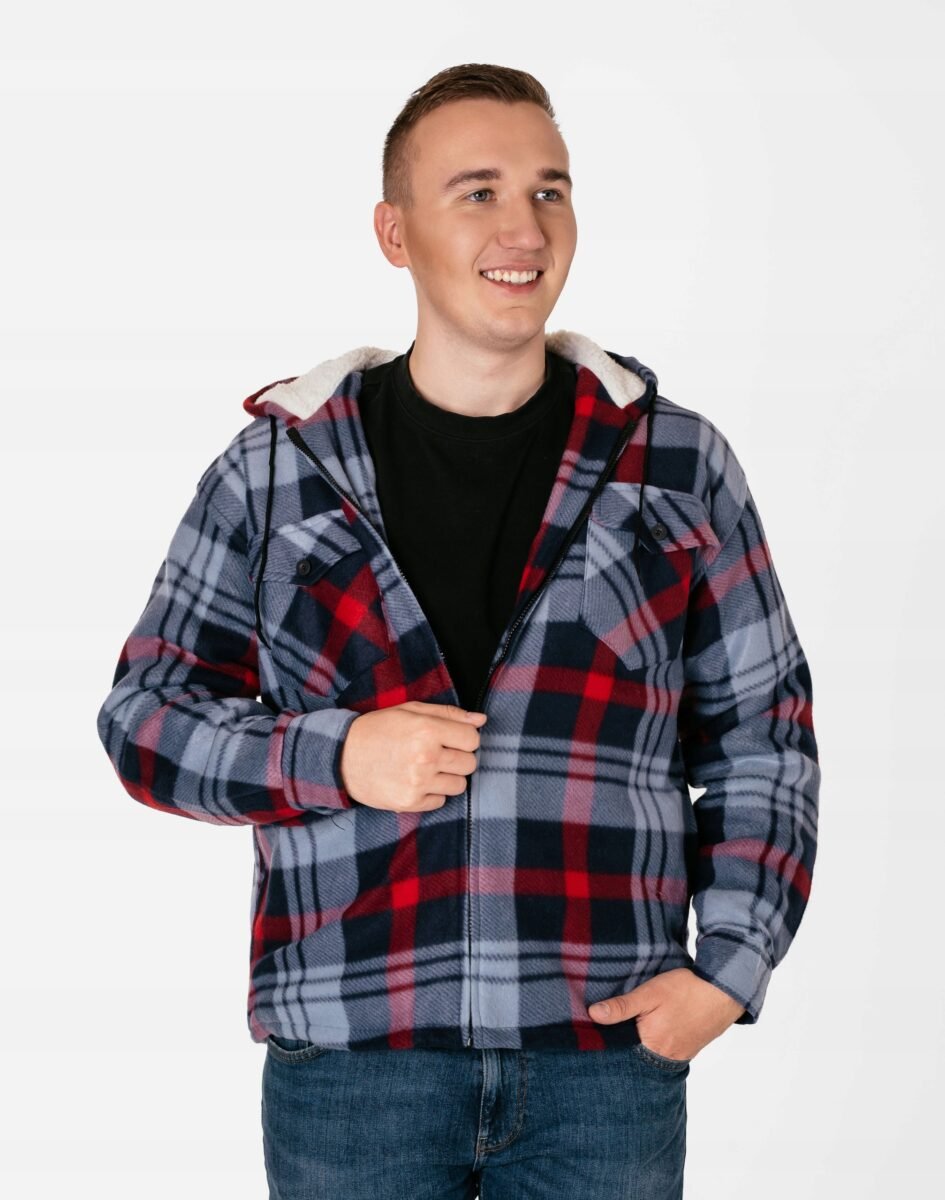 Ciepła Ocieplana Bluza Polarowa Męska Ocieplona Futerkiem ART05-10 r 3XL