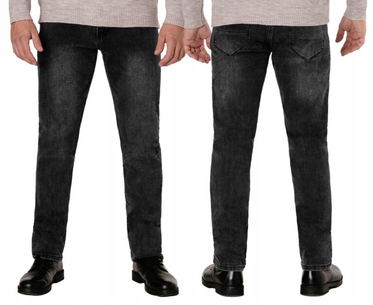 Spodnie Jeansowe Męskie Jeansy Texsasy Dżinsy Proste Grafitowe 65425 36/32