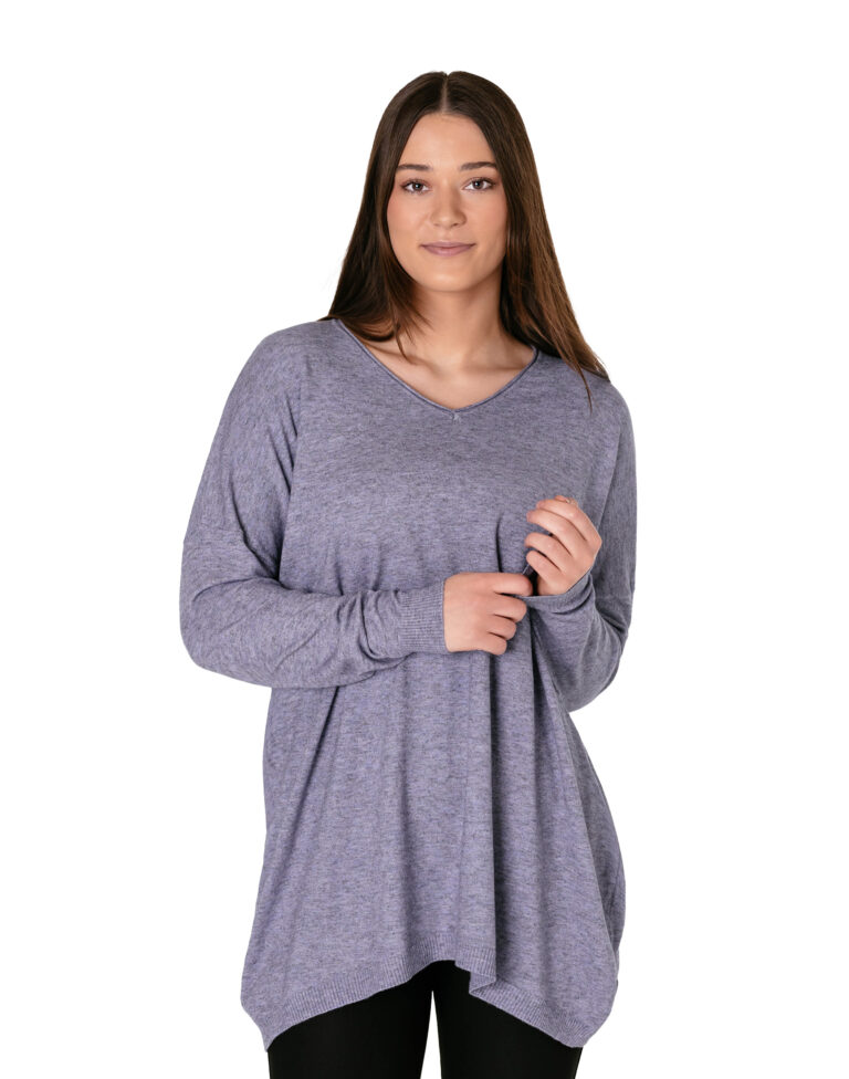 Duży Sweter Długa Luźna Bluzka Tunika Damska Sukienka Swetrowa 7960-07 L/XL